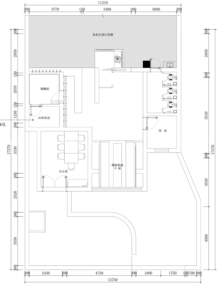 435平老干所现代风格-平面布置图