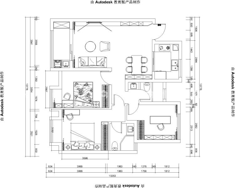 113平江南华府现代风格-平面布置图