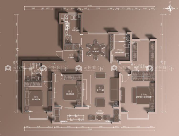 153平北上海至尊轻奢风格-平面布置图