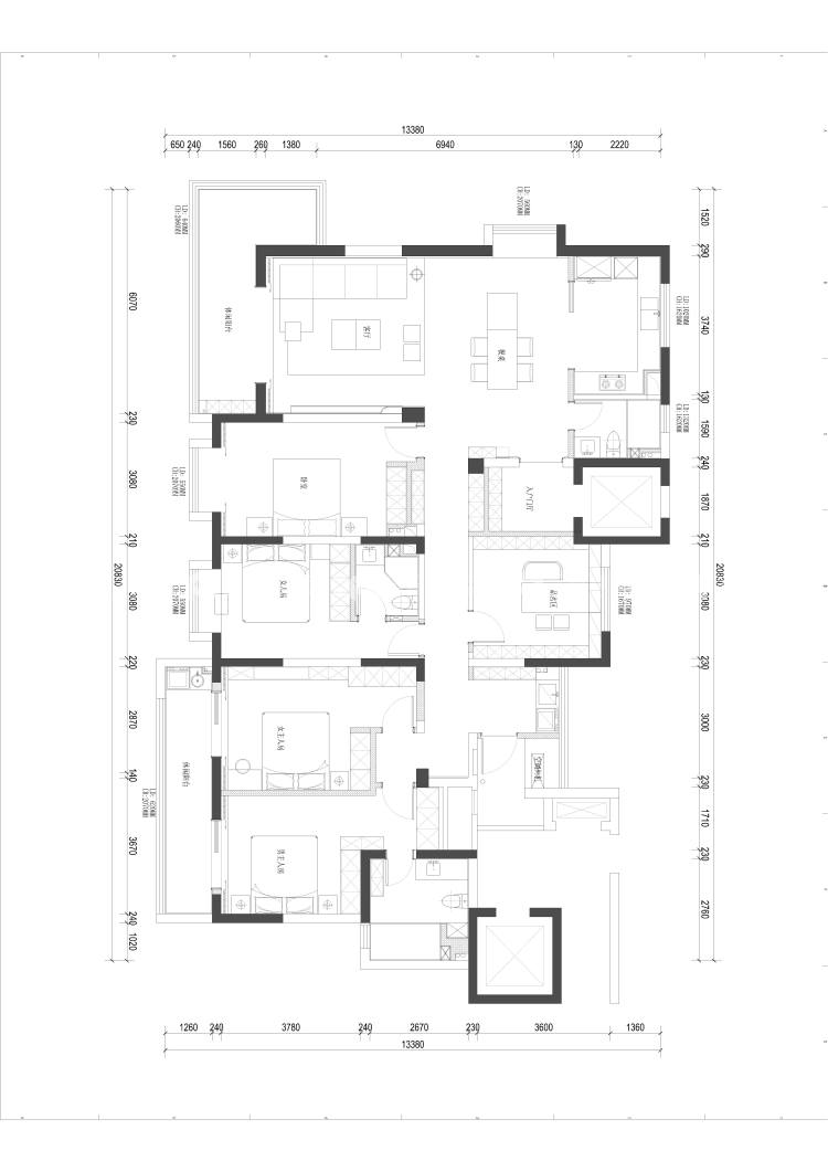 225平汇鸿景云现代风格-初见乍惊欢，久处亦怦然-平面布置图