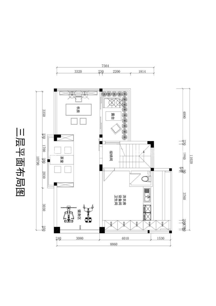 260平金色时代轻奢风格-平面布置图