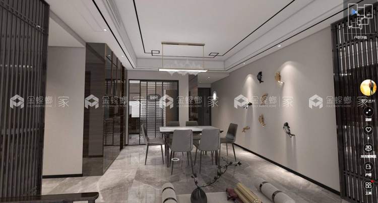 117平峨眉河畔新中式风格-空间效果图