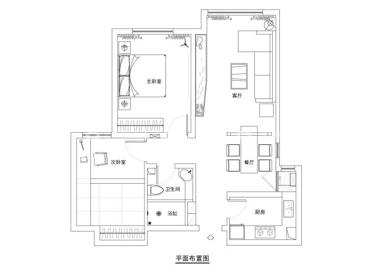 110平凤凰城一期现代风格-极简风格设计-平面布置图