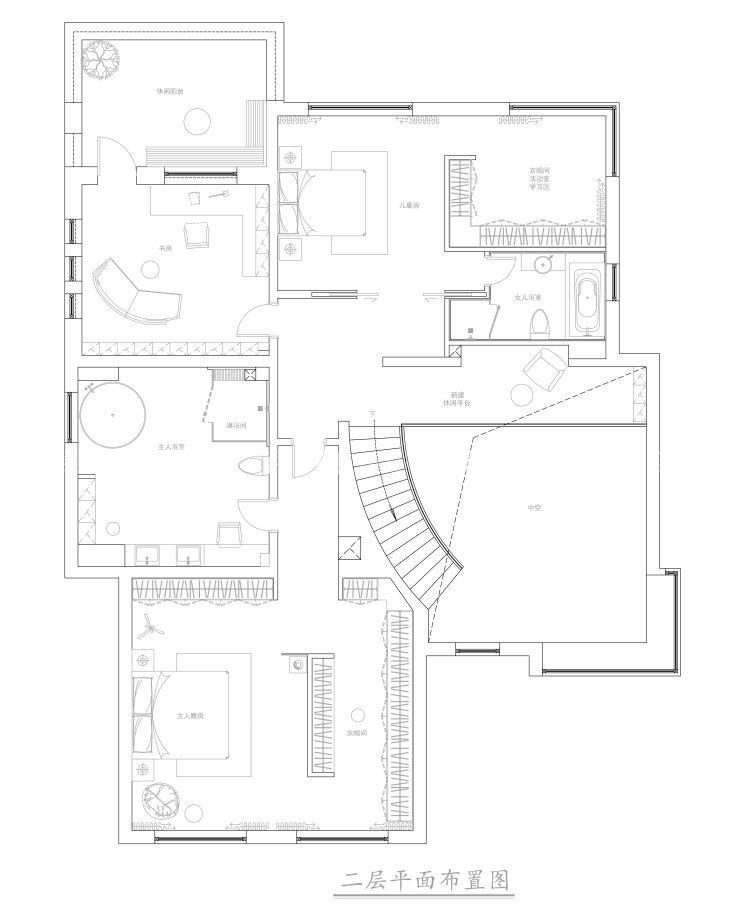 580平优山美地现代风格-平面布置图