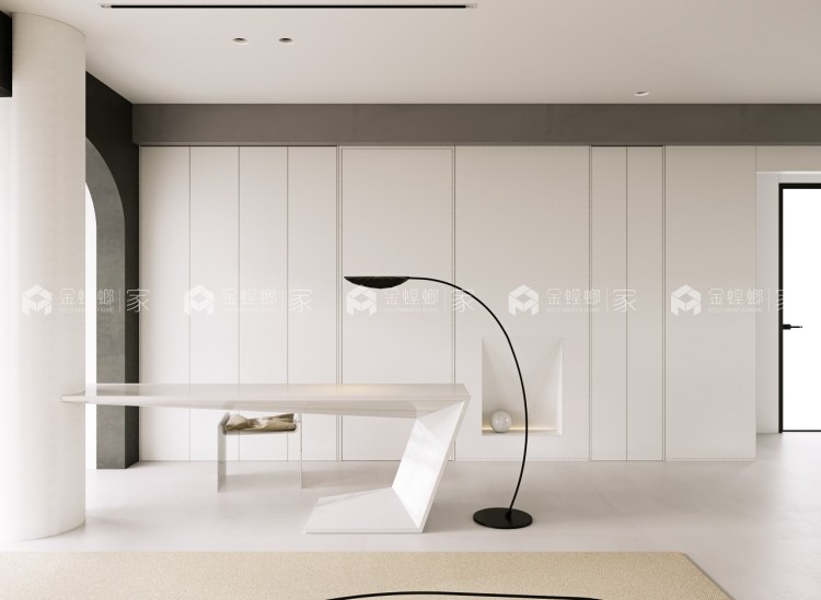 130平浅山风华现代风格-干净简练、优雅高级的极简极奢简约风-客厅效果图及设计说明