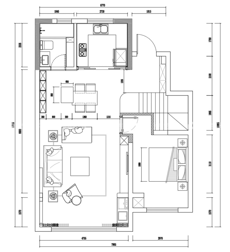 175平建发悦江南现代风格-平面布置图