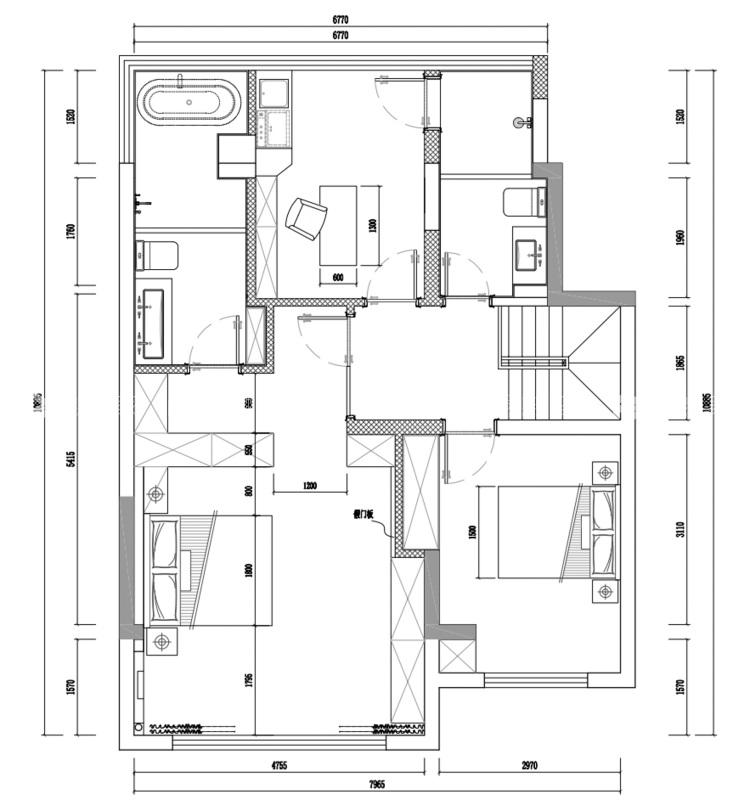 175平建发悦江南现代风格-平面布置图