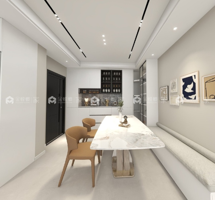 90㎡龙栖湾雅居现代风格-餐厅效果图及设计说明