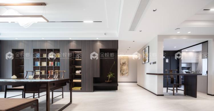 210平大公馆新中式风格-客厅效果图及设计说明