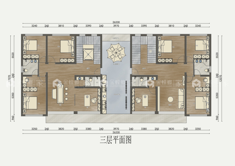 900平香河县自建房现代风格-平面布置图