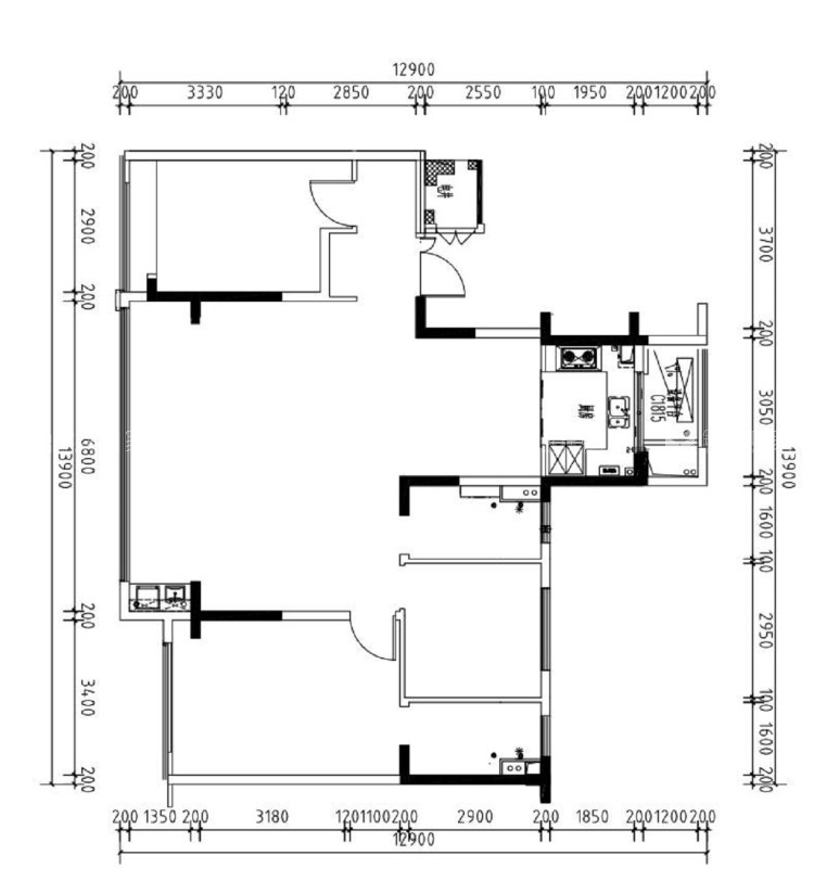 143平昆仑一品现代风格-业主需求&原始结构图