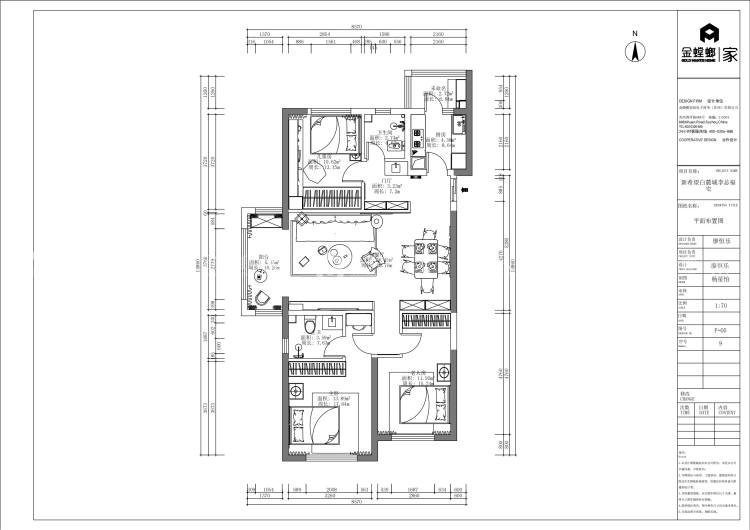 118㎡新希望白麓城现代简约设计风格-平面布置图