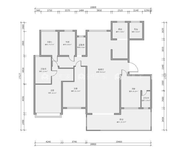 256平碧桂园新中式风格-平面布置图