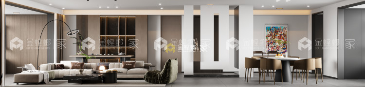 碧桂园玖玺台260㎡现代简约风格-空间效果图