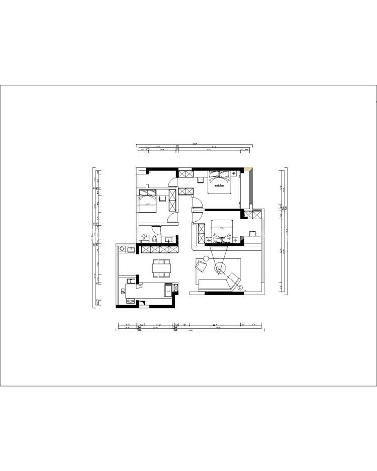 130平昌建苏荷花千树现代风格-平面布置图