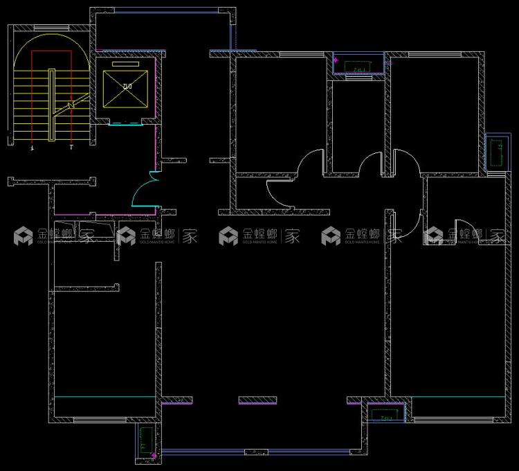 建业公园里198平现代风格-业主需求&原始结构图