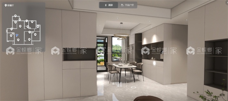 130平景秀峨眉二期现代风格-空间效果图