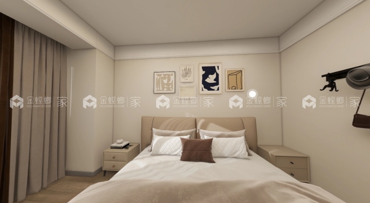 103平芳华里现代风-卧室效果图及设计说明