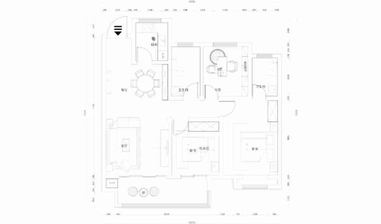 120平美林名著现代原木-平面布置图