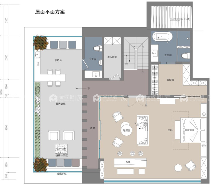 550平方双汇金誉府新中式风格-平面布置图