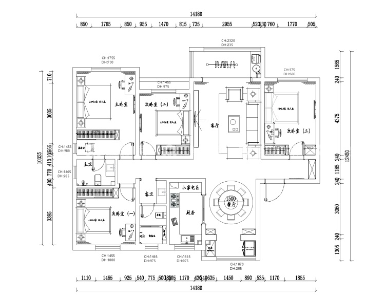 165平德林城二期现代风格-平面布置图