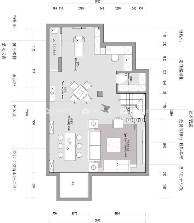 246平东原千寻现代风格-平面布置图