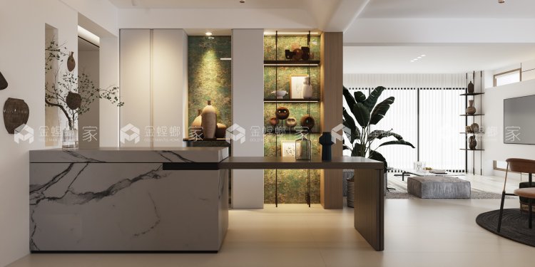 209平临岸千河湾现代简约风-客厅效果图及设计说明