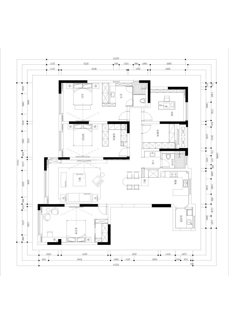 180平星湖湾现代风-平面布置图