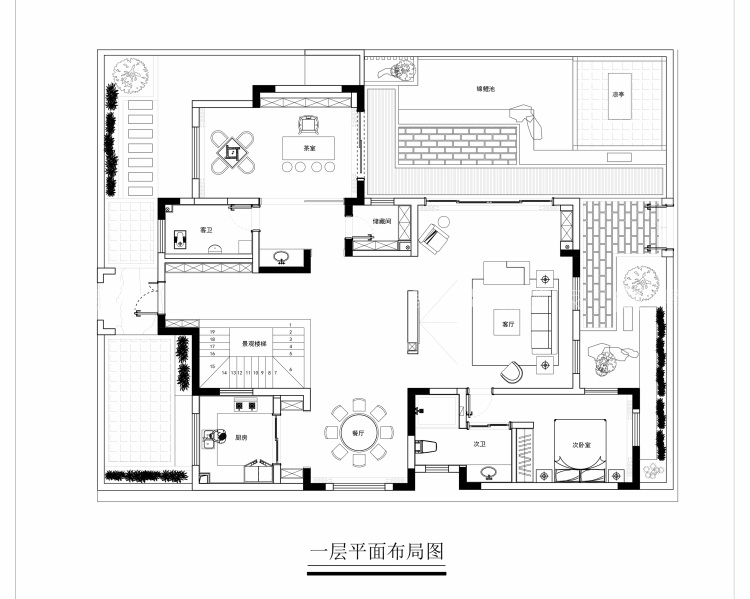 320平玉山城臻园现代简约案例-平面布置图