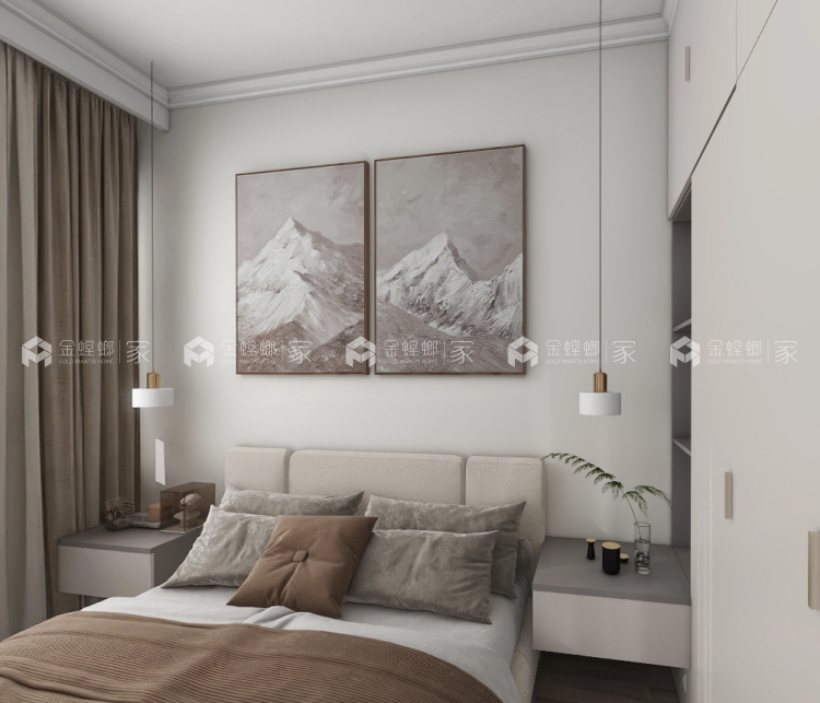89平领地澜山悦现代风格-卧室效果图及设计说明