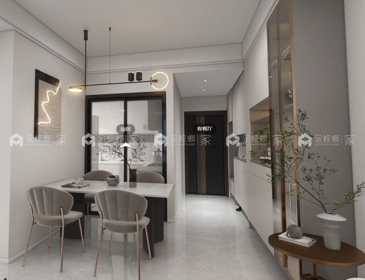 89平领地澜山悦现代风格-餐厅效果图及设计说明