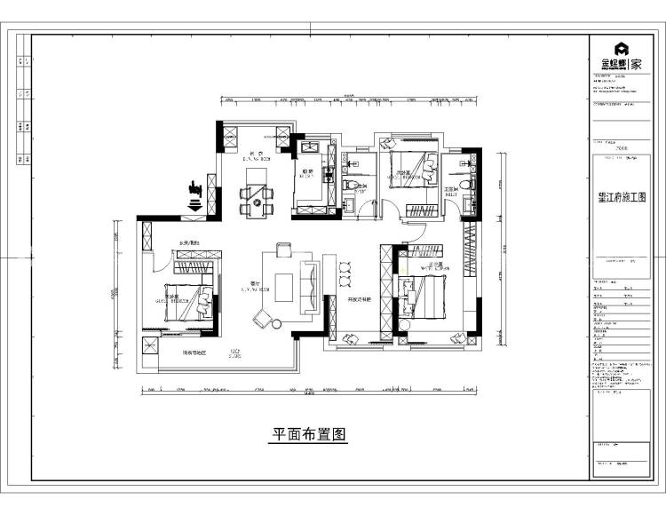 140平望江府意式轻奢风格-平面布置图