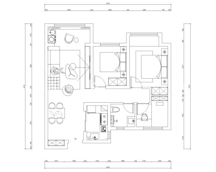 94m² 正商城现代简约-平面布置图