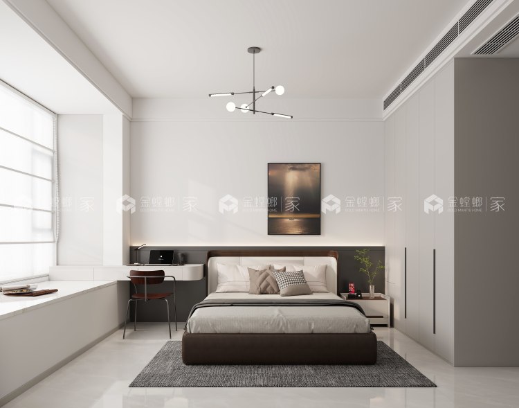现代简约 130  正商城-卧室效果图及设计说明