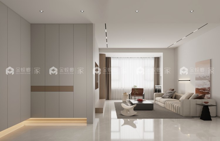 现代简约 130  正商城-客厅效果图及设计说明