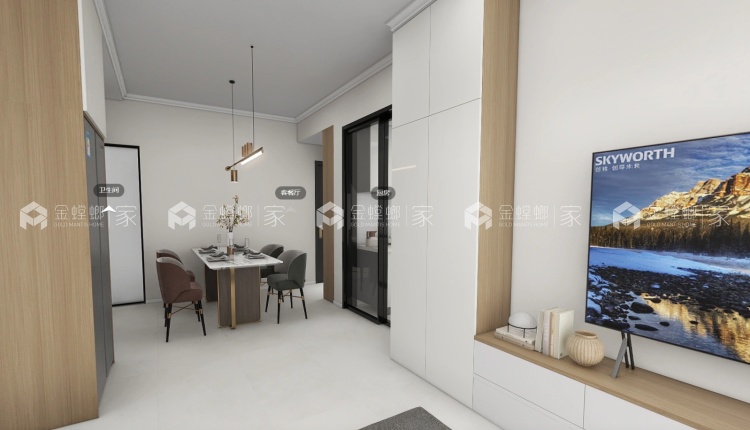 60朗悦里现代极简-餐厅效果图及设计说明