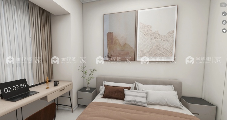 60朗悦里现代极简-卧室效果图及设计说明