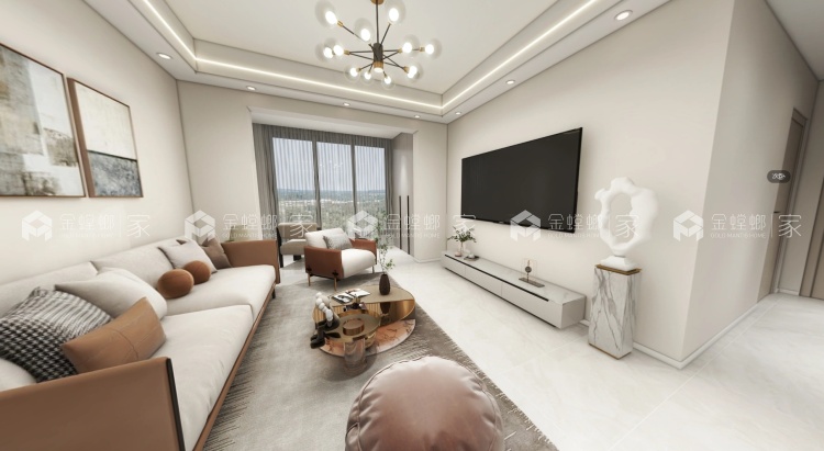 77平嘉州长卷现代简约-客厅效果图及设计说明