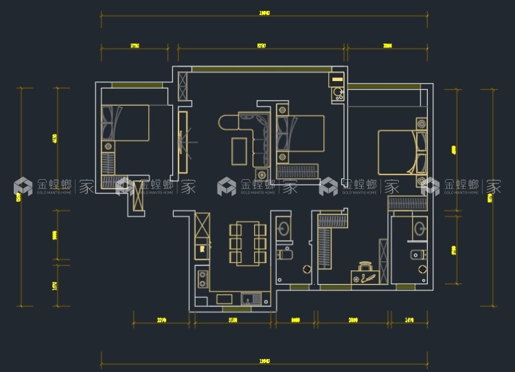 145平云溪湾现代轻奢-平面布置图