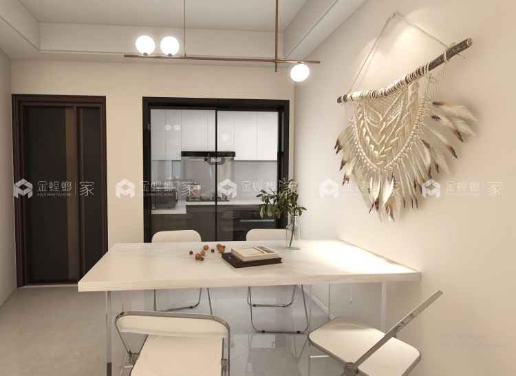 72平繁花里现代简约-餐厅效果图及设计说明