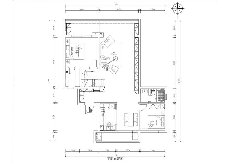 150平天玺湾现代极简-平面布置图