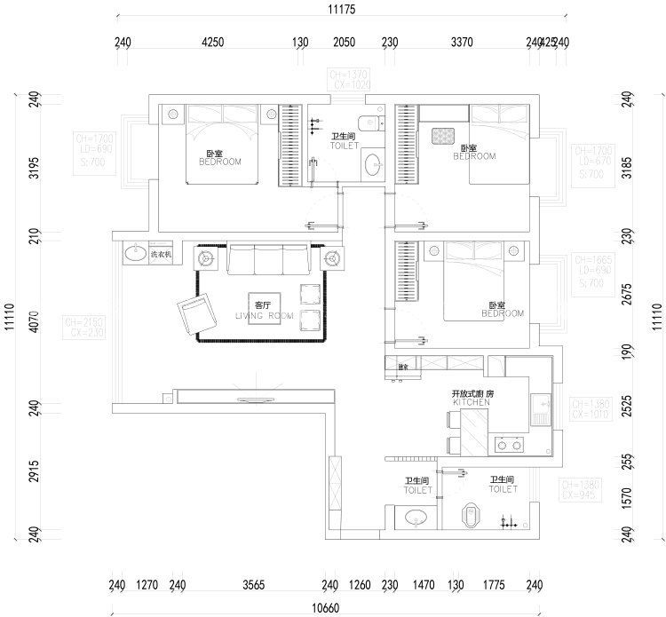 现代简约风-平面布置图