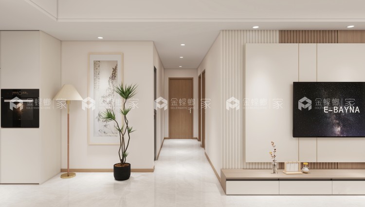 W云上,154现代暖色调-空间效果图