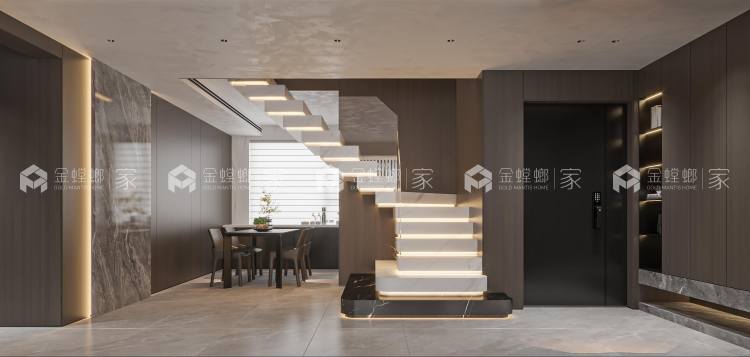240 平正弘新城意式轻奢风格-空间效果图
