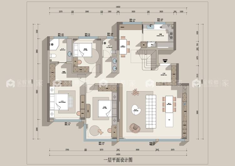 240 平正弘新城意式轻奢风格-平面布置图