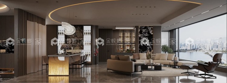 雅居乐意式轻奢大平层-空间效果图