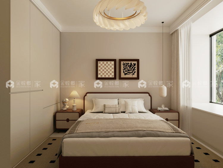 奶油琥珀家--奶油中古风-空间效果图