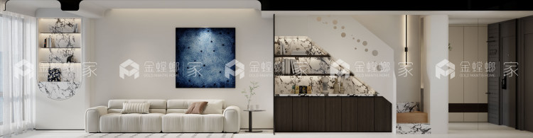 110㎡复式:上下层开放联动与复古温润-空间效果图