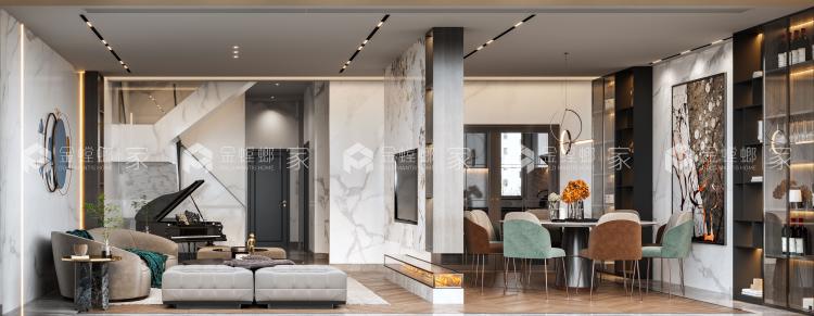 156m²现代风住宅-空间效果图