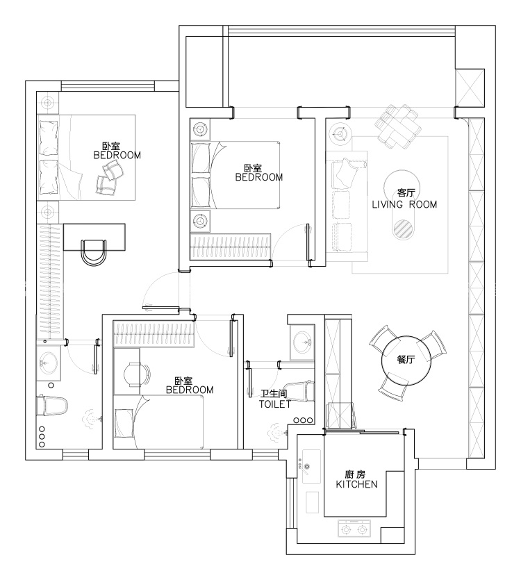 建控·江山赋119户型-平面布置图